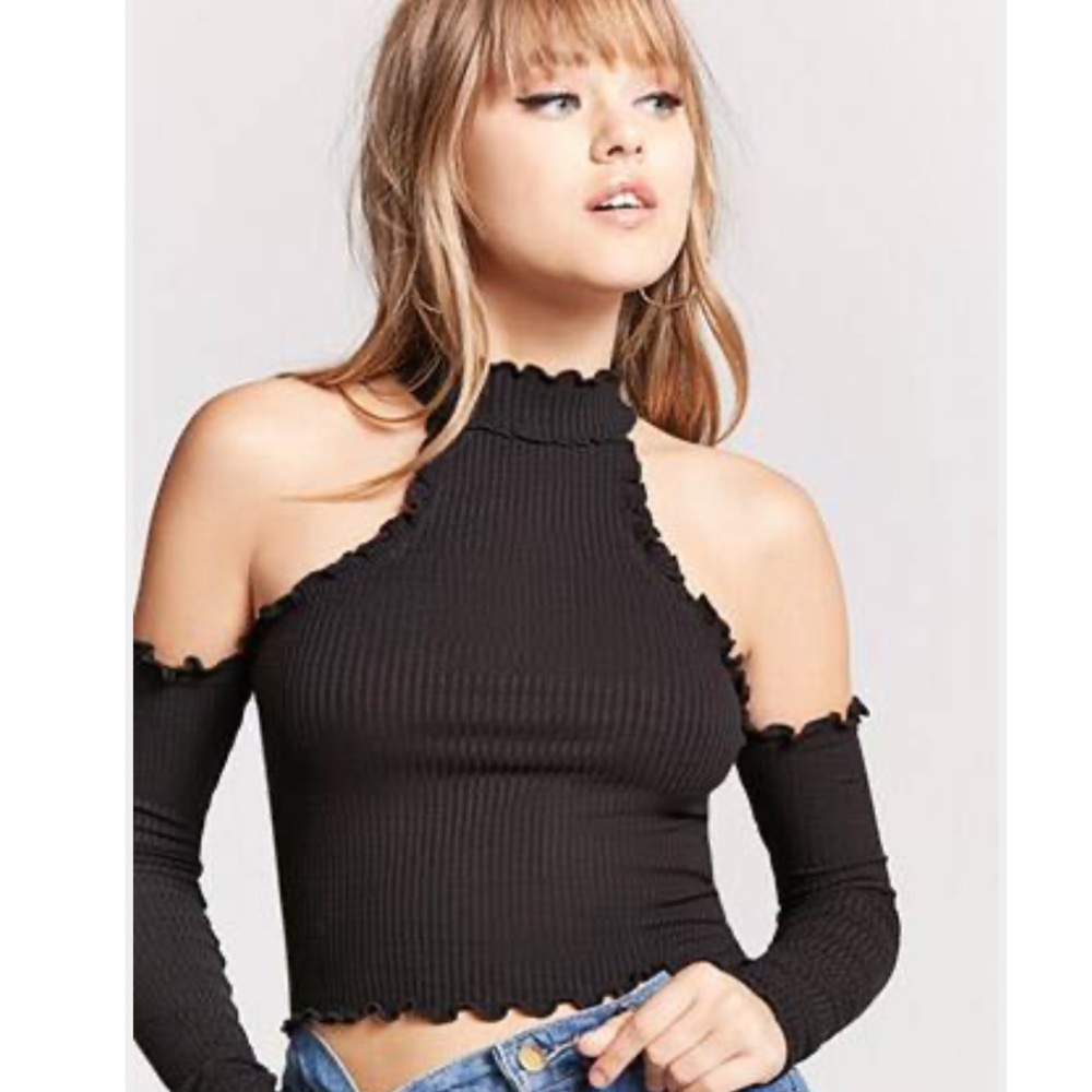 Forever 21 Open- Shoulder Crop Top